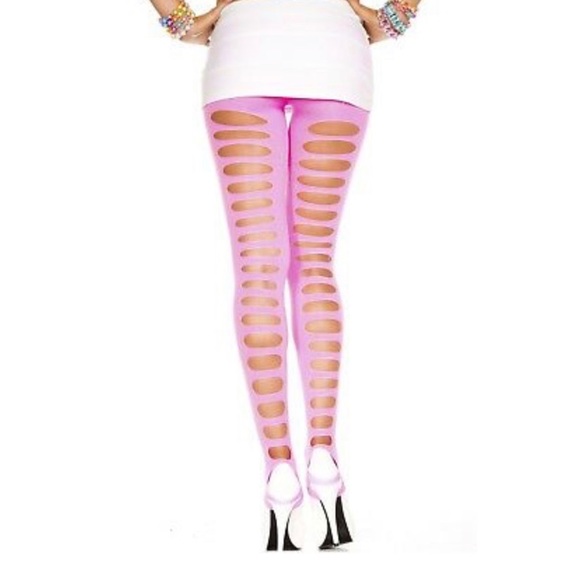 Neon pink dance leggings stockings - Picture 3 of 6